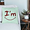 Perna Decorativa, Model I'm Happy, 40x40 cm, Verde Menta, Husa Detasabila, Burduf 26 bsc0002 PhotoRoom 3 2