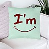Perna Decorativa, Model I'm Happy, 40x40 cm, Verde Menta, Husa Detasabila, Burduf 23 bsc0002 PhotoRoom 6