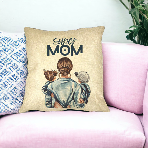 Perna Decorativa Patrata Super Mom, 40x40 cm, Husa Detasabila, Burduf 24 bsc0003 PhotoRoom 1