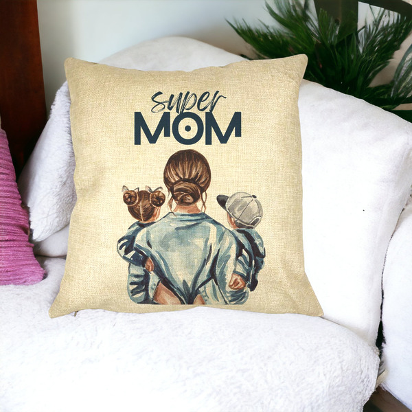 Perna Decorativa Patrata Super Mom, 40x40 cm, Husa Detasabila, Burduf 25 bsc0003 PhotoRoom 2