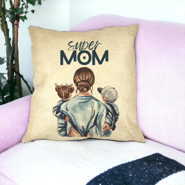 Perna Decorativa Patrata Super Mom, 40x40 cm, Husa Detasabila, Burduf 26 bsc0003 PhotoRoom 3