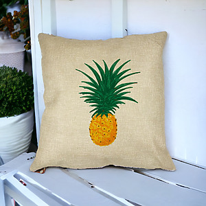 Alternative view of Perna Decorativa Patrata Ananas, 40x40 cm, Husa Detasabila, Burduf