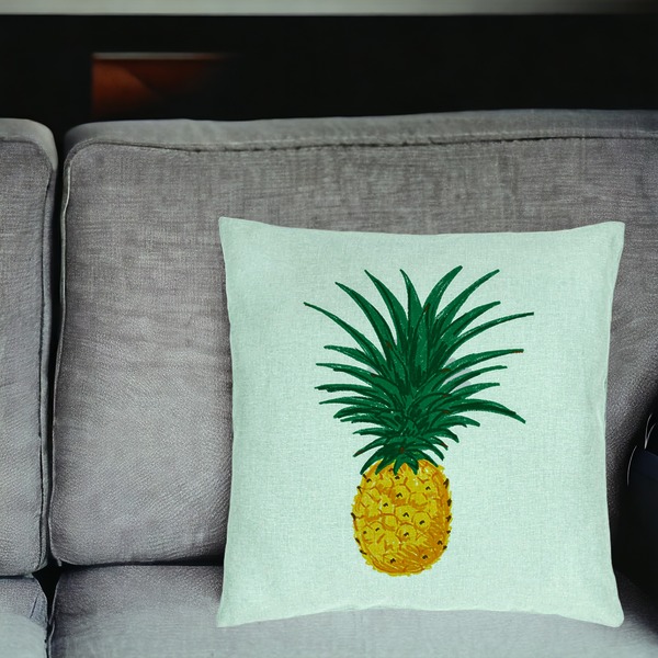 Perna Decorativa, Model Ananas, 40x40 cm, Verde Menta, Husa Detasabila, Burduf 18 bsc0007 PhotoRoom 2 1