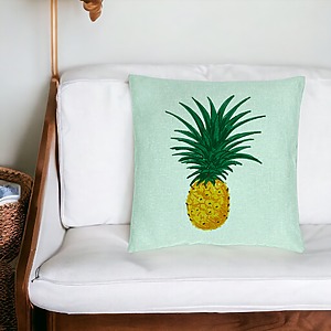 Alternative view of Perna Decorativa, Model Ananas, 40x40 cm, Verde Menta, Husa Detasabila, Burduf