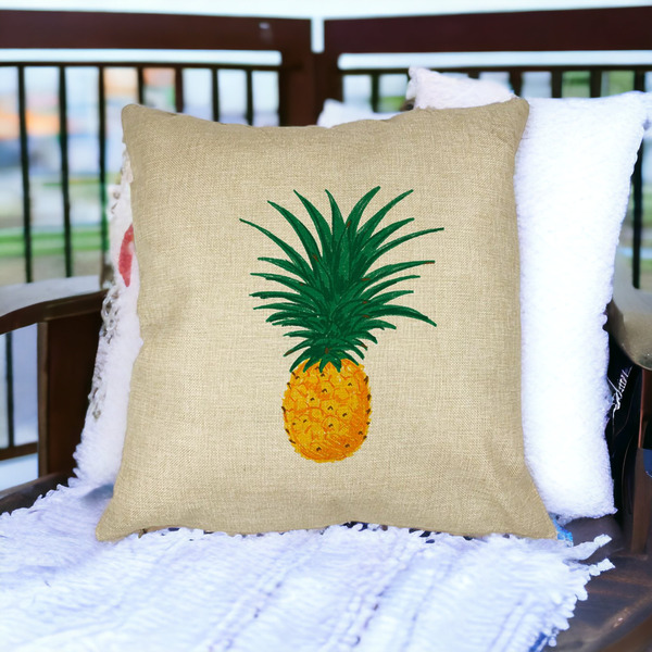 Perna Decorativa Patrata Ananas, 40x40 cm, Husa Detasabila, Burduf 28 bsc0007 PhotoRoom