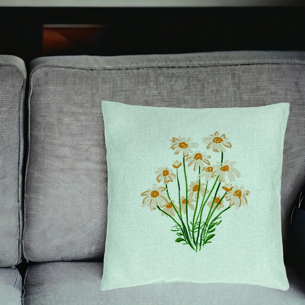 Perna Decorativa, Model Florale Margarete, 40x40 cm, Verde Menta, Husa Detasabila, Burduf 17 bsc0009 PhotoRoom 1 1
