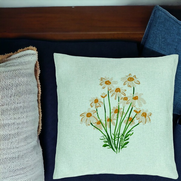 Perna Decorativa, Model Florale Margarete, 40x40 cm, Verde Menta, Husa Detasabila, Burduf 16 bsc0009 PhotoRoom 5