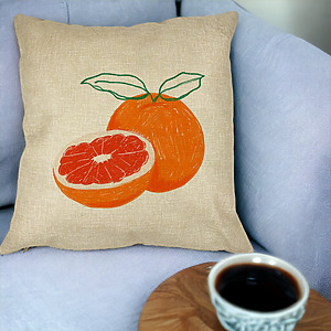 Alternative view of Perna Decorativa Patrata Portocale, 40x40 cm, Husa Detasabila, Burduf