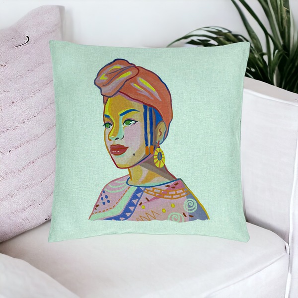 Perna Decorativa, Model African Style, 40x40 cm, Verde Menta, Husa Detasabila, Burduf 17 bsc0011 PhotoRoom 1 1