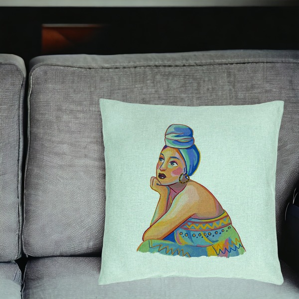 Perna Decorativa, Model African Fashion, 40x40 cm, Verde Menta, Husa Detasabila, Burduf 20 bsc0012 PhotoRoom 4 1