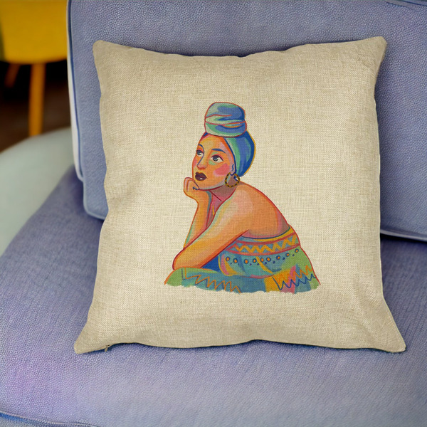Perna Decorativa Patrata African Fashion, 40x40 cm, Husa Detasabila, Burduf 22 bsc0012 PhotoRoom