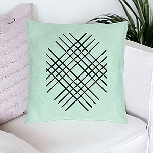 Alternative view of Perna Decorativa, Model Vera, 40x40 cm, Verde Menta, Husa Detasabila, Burduf