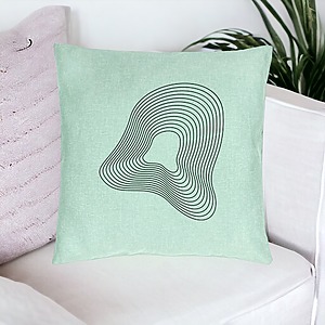 Alternative view of Perna Decorativa, Model F1, 40x40 cm, Verde Menta, Husa Detasabila, Burduf