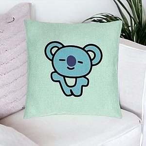 Alternative view of Perna Decorativa, Model Ursulet Koala, 40x40 cm, Verde Menta, Husa Detasabila, Burduf