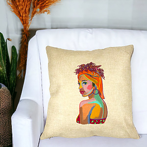 Alternative view of Perna Decorativa Patrata Curly African, 40x40 cm, Husa Detasabila, Burduf