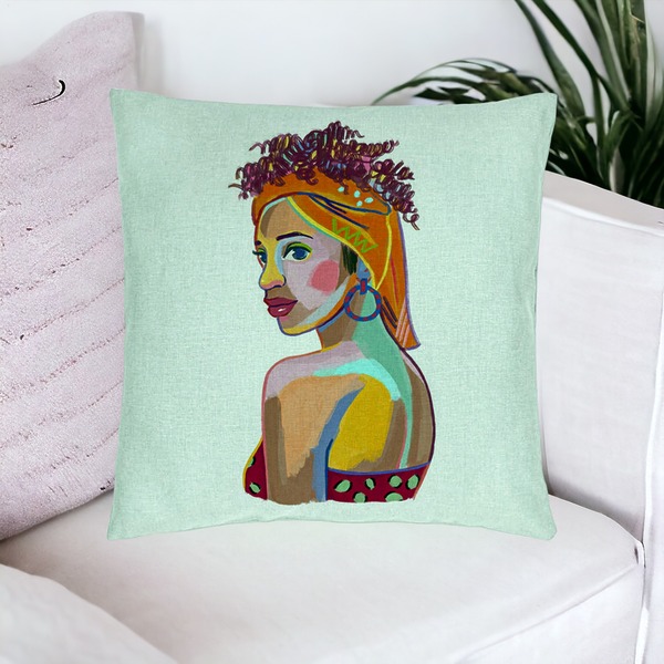 Perna Decorativa, Model Curly African, 40x40 cm, Verde Menta, Husa Detasabila, Burduf 20 bsc0016 PhotoRoom 4 1