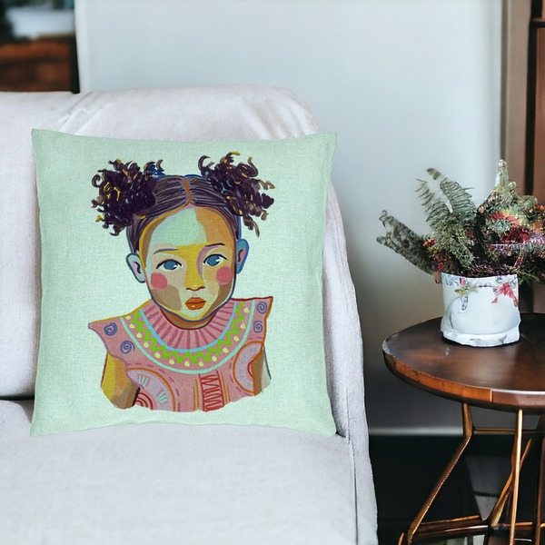 Perna Decorativa, Model Happy Baby, 40x40 cm, Verde Menta, Husa Detasabila, Burduf 19 bsc0018 PhotoRoom 3 1
