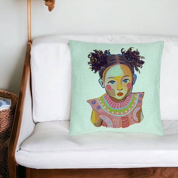 Perna Decorativa, Model Happy Baby, 40x40 cm, Verde Menta, Husa Detasabila, Burduf 20 bsc0018 PhotoRoom 4 1
