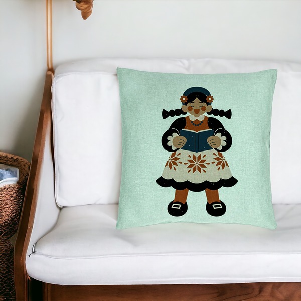 Perna Decorativa, Model Folk, 40x40 cm, Verde Menta, Husa Detasabila, Burduf 20 bsc0019 PhotoRoom 4 1