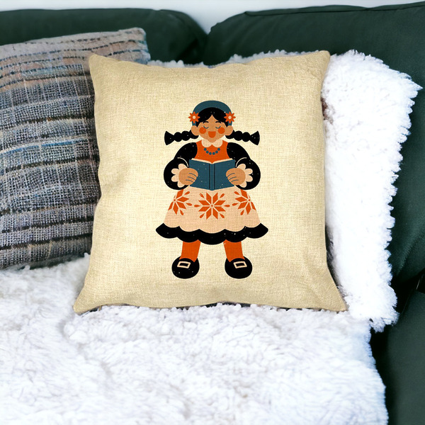 Perna Decorativa Patrata Folk, 40x40 cm, Husa Detasabila, Burduf 22 bsc0019 PhotoRoom