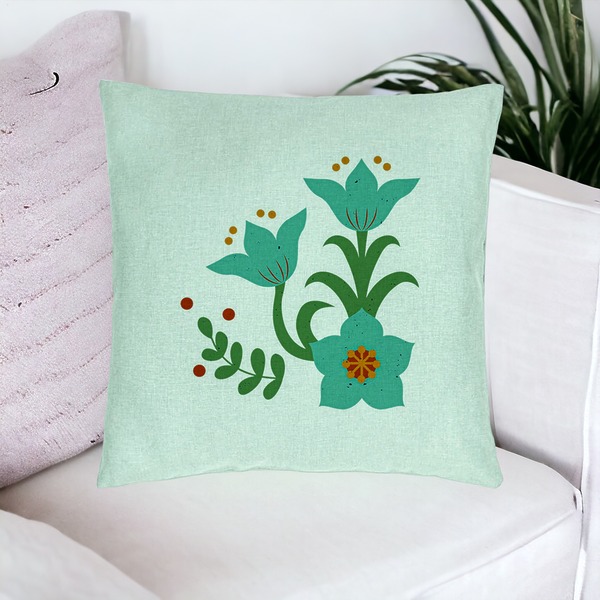 Perna Decorativa, Model Florale Verzi, 40x40 cm, Verde Menta, Husa Detasabila, Burduf 17 bsc0022 PhotoRoom 1 1