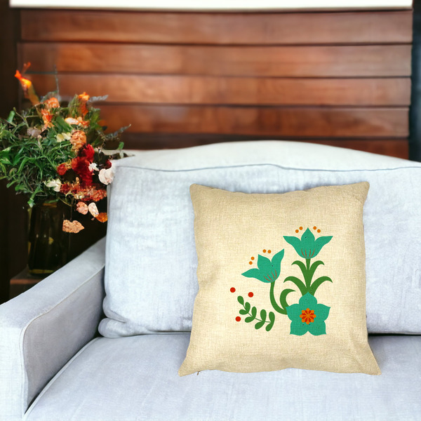 Perna Decorativa Patrata Florale Verzi, 40x40 cm, Husa Detasabila, Burduf 28 bsc0022 PhotoRoom 3