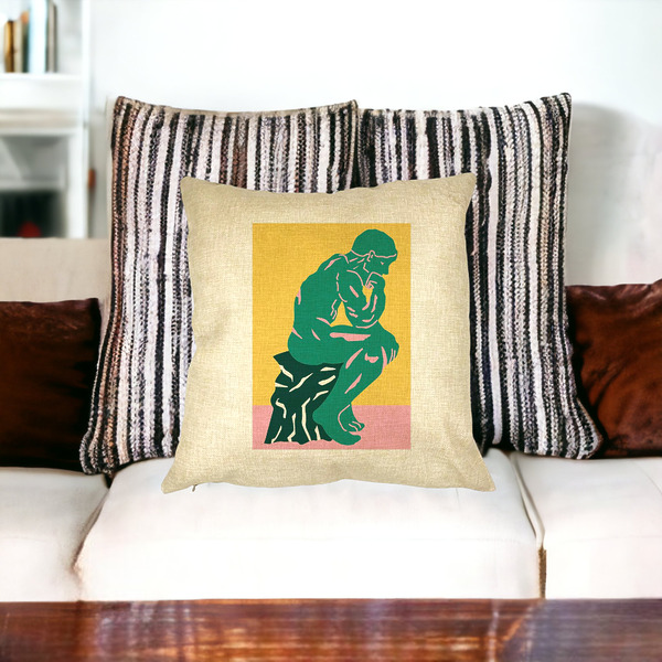 Perna Decorativa Patrata The Thinker, 40x40 cm, Husa Detasabila, Burduf 19 bsc0023 PhotoRoom 2