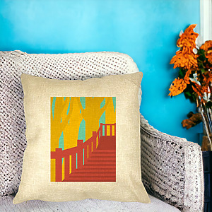 Alternative view of Perna Decorativa Patrata Bridge Art, 40x40 cm, Husa Detasabila, Burduf