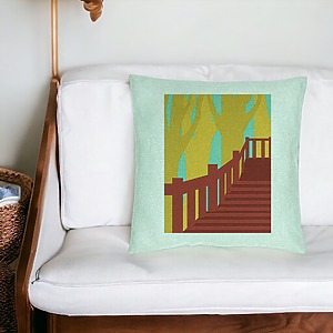 Alternative view of Perna Decorativa, Model Bridge Art, 40x40 cm, Verde Menta, Husa Detasabila, Burduf