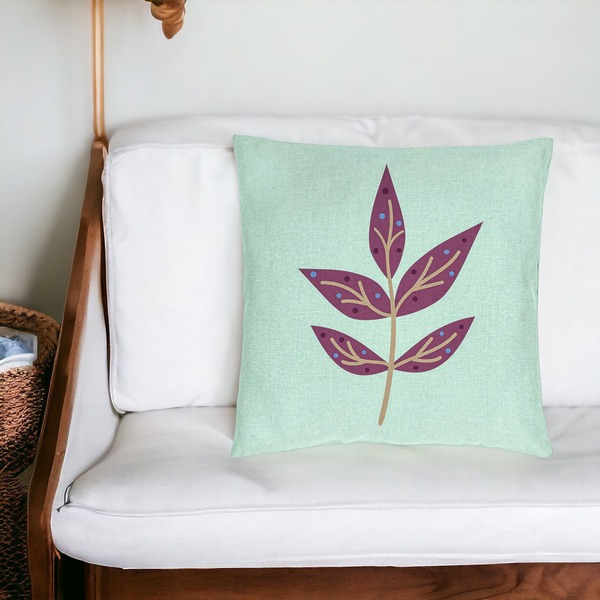 Perna Decorativa, Model Florale Yuko, 40x40 cm, Verde Menta, Husa Detasabila, Burduf 17 bsc0026 PhotoRoom 1 1