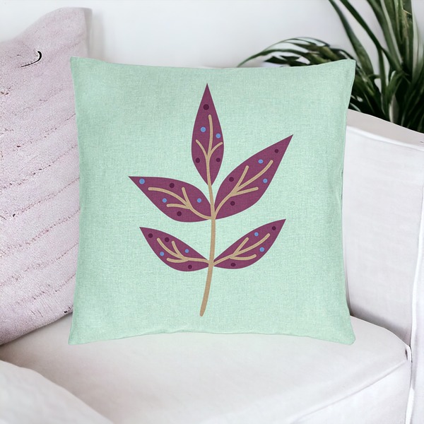 Perna Decorativa, Model Florale Yuko, 40x40 cm, Verde Menta, Husa Detasabila, Burduf 18 bsc0026 PhotoRoom 2 1