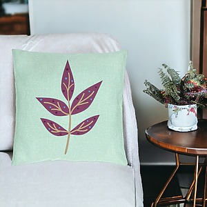 Alternative view of Perna Decorativa, Model Florale Yuko, 40x40 cm, Verde Menta, Husa Detasabila, Burduf