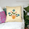 Perna Decorativa Patrata Florale Roz Gold si Albastru, 40x40 cm, Husa Detasabila, Burduf 35 bsc0028 PhotoRoom
