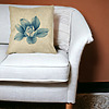 Perna Decorativa Patrata Florale Blue Flower, 40x40 cm, Husa Detasabila, Burduf 32 bsc0029 PhotoRoom 1