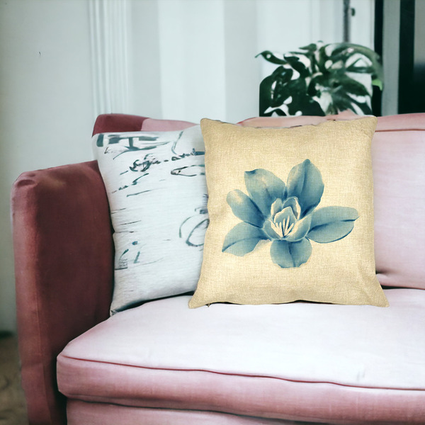 Perna Decorativa Patrata Florale Blue Flower, 40x40 cm, Husa Detasabila, Burduf 23 bsc0029 PhotoRoom 2