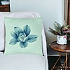 Perna Decorativa, Model Florale Blue Flower, 40x40 cm, Verde Menta, Husa Detasabila, Burduf 26 bsc0029 PhotoRoom 3 1