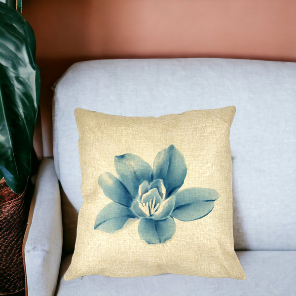 Perna Decorativa Patrata Florale Blue Flower, 40x40 cm, Husa Detasabila, Burduf 25 bsc0029 PhotoRoom 4