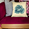 Perna Decorativa Patrata Florale Trandafir Albastru, 40x40 cm, Husa Detasabila, Burduf 27 bsc0030 PhotoRoom 2