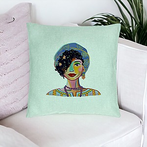 Alternative view of Perna Decorativa, Model Colorful Fashion, 40x40 cm, Verde Menta, Husa Detasabila, Burduf