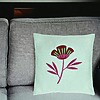 Perna Decorativa, Model Florale Red Paradise, 40x40 cm, Verde Menta, Husa Detasabila, Burduf 25 bsc0034 PhotoRoom 2