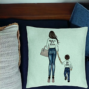 Alternative view of Perna Decorativa, Model Mother of a Prince, 40x40 cm, Verde Menta, Husa Detasabila, Burduf