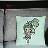 Perna Decorativa, Model Happy Girl, 40x40 cm, Verde Menta, Husa Detasabila, Burduf 24 bsc0045 PhotoRoom 1