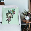 Perna Decorativa, Model Happy Girl, 40x40 cm, Verde Menta, Husa Detasabila, Burduf 25 bsc0045 PhotoRoom 2