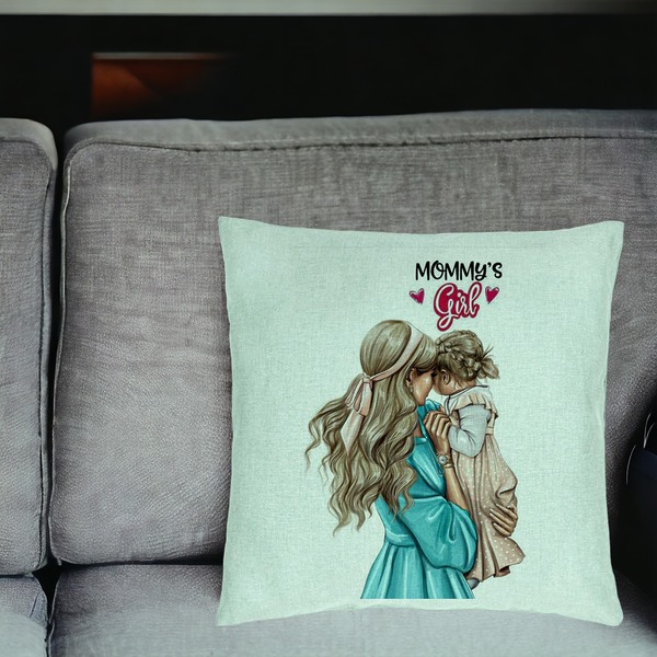 Perna Decorativa, Model Mommy's Girl, 40x40 cm, Verde Menta, Husa Detasabila, Burduf 18 bsc0046 PhotoRoom 2