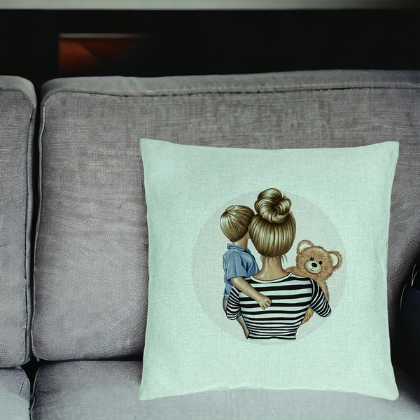 Perna Decorativa, Model Mommy's Boy, 40x40 cm, Verde Menta, Husa Detasabila, Burduf 17 bsc0047 PhotoRoom 1