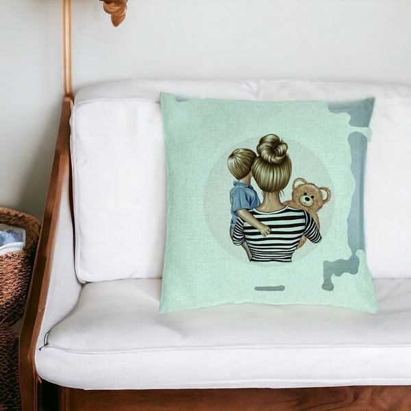 Perna Decorativa, Model Mommy's Boy, 40x40 cm, Verde Menta, Husa Detasabila, Burduf 19 bsc0047 PhotoRoom 3