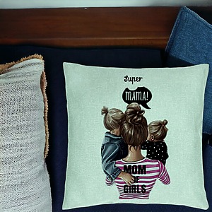 Alternative view of Perna Decorativa, Model Super Mama, 40x40 cm, Verde Menta, Husa Detasabila, Burduf