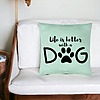 Perna Decorativa, Model Life is better with a Dog, 40x40 cm, Verde Menta, Husa Detasabila, Burduf 27 bsc0054 PhotoRoom 4