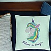 Perna Decorativa, Model Unicorns Believe in Magic, 40x40 cm, Verde Menta, Husa Detasabila, Burduf 24 bsc0056 PhotoRoom 1