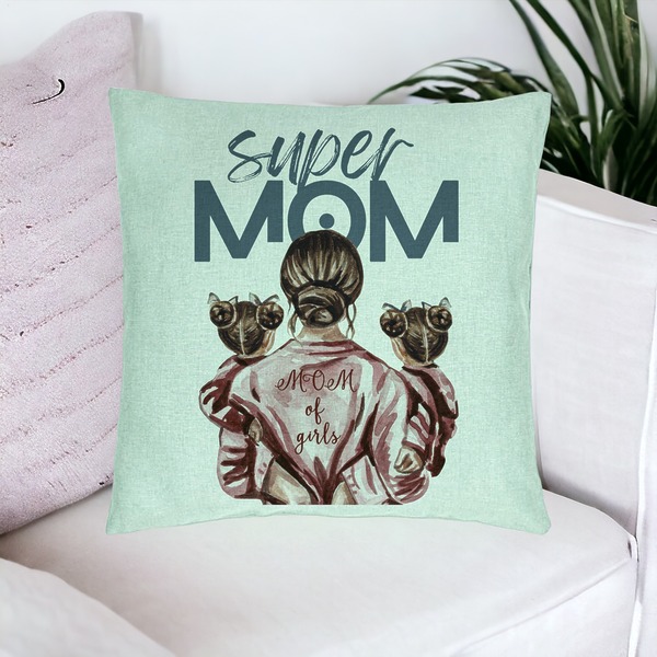 Perna Decorativa, Model Super Mom of Girls, 40x40 cm, Verde Menta, Husa Detasabila, Burduf 20 bsc0059 PhotoRoom 4